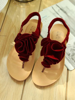 Red Leather Open Toe Platform 1cm Sandals