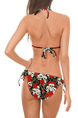 Colorful Slim Printed Bikini Hang Neck Sling Band Polyester and Elasticity Swimwear