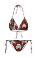 Colorful Slim Printed Bikini Hang Neck Sling Band Polyester and Elasticity Swimwear