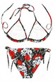 Colorful Slim Printed Bikini Hang Neck Sling Band Polyester and Elasticity Swimwear