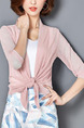 Pink Loose Cardigan Shiner Asymmetrical Hem Plus Size Top for Casual Office Party