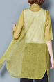 Yellow Green Chiffon Plus Size Loose Cardigan Furcal Asymmetrical Hem Top for Casual Office