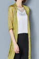 Yellow Green Chiffon Plus Size Loose Cardigan Furcal Asymmetrical Hem Top for Casual Office