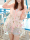 Pink Linking Printed Hooded See-Through Adjustable Long Sleeve Cardigan for Casual Beach

