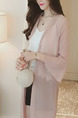 Pink Chiffon Loose See-Through Laced Flare Sleeve  Coat for Casual