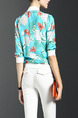 Colorful Slim Printed Long Sleeve Floral Coat for Casual