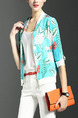 Colorful Slim Printed Long Sleeve Floral Coat for Casual