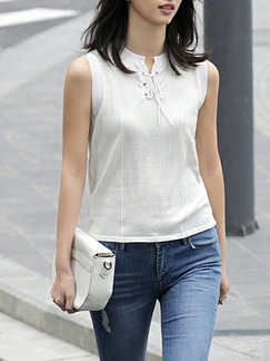 White Slim Knitting Bandage Top for Casual Party