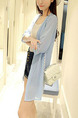 Blue Loose See-Through Coat for Casual