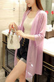 Light Purple Loose See-Through Coat for Casual