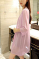 Light Purple Loose See-Through Coat for Casual