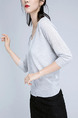 Light Gray Slim Single-Breasted Knitting Long Sleeve Coat for Casual Office