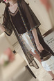 Black Loose Linking Printed Coat for Casual