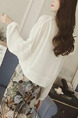 White Loose Linking Lace Long Sleeve Coat for Casual