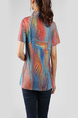 Colorful Plus Size Loose Lapel Cardigan Single-breasted Printed Button-Down Top for Casual Party