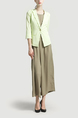 Green V Neck Lapel Suit Cardigan Single-breasted Fake Pocket Top for Casual Office