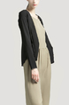 Black V Neck Suit Pocket Cardigan Zipped Chiffon Linking Long Sleeves Top for Casual Party Evening Office