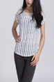 White Blouse Round Neck Top for Casual Office Party