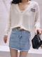 White Blouse Button Down Long Sleeve Top for Casual Office Party