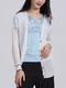 White Button Down Long Sleeve Top for Casual Office Party
