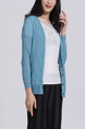 Blue Button Down Long Sleeve Top for Casual Office Party