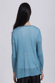 Blue Button Down Long Sleeve Top for Casual Office Party