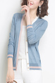 Blue Button Down Long Sleeves Cardigan for Casual