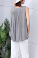 Gray Blouse Round Neck Top for Casual Party