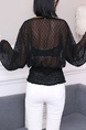 Black Blouse Long Sleeve Lace Plus Size Top for Casual Party Office Evening