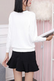 White Round Neck Long Sleeve Top for Casual Party Office