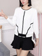 White Round Neck Long Sleeve Top for Casual Party Office