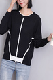 Black Round Neck Long Sleeve Top for Casual Party Office