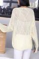 Yellow Round Neck Long Sleeve Knitted Top for Casual