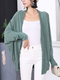 Green Long Sleeve Cardigan for Casual Office