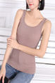 Beige Tank Top for Casual Office Party