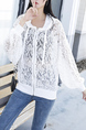 White Lace Floral Long Sleeve Jacket for Casual