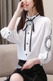White and Black Blouse Plus Size Top for Casual Party Office