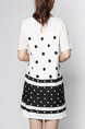 White and Black Shirt Polkadot Top for Casual Party