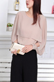 Pink Blouse Plus Size Long Sleeve Round Neck Top for Casual Party Office Evening