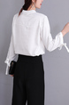 White Blouse Long Sleeve Button Down Top for Casual Party Office