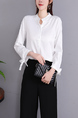 White Blouse Long Sleeve Button Down Top for Casual Party Office
