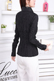 Black Button Down Long Sleeve Blouse Top for Casual Party Office