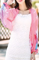 Pink and Blue Chiffon Printed See-Through Shawl Polyester Scarf