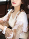 White and Brown Chiffon Printed See-Through Shawl Polyester Scarf 