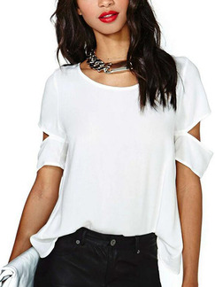 White Loose Cross Off-Shoulder T-shirt Top for Casual Party