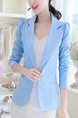 Sky Blue Slim Plus Size Lapel Suit Coat for Office Evening