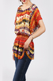 Colorful Slim Two-Piece Round Neck Contrast Adjustable Waist Top for Casual