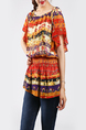 Colorful Slim Two-Piece Round Neck Contrast Adjustable Waist Top for Casual