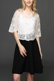 White Plus Size Lace Embroidery See-Through V Neck Sun Protection  Cardigan for Casual