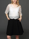 White Plus Size Lace Embroidery See-Through V Neck Sun Protection  Cardigan for Casual
